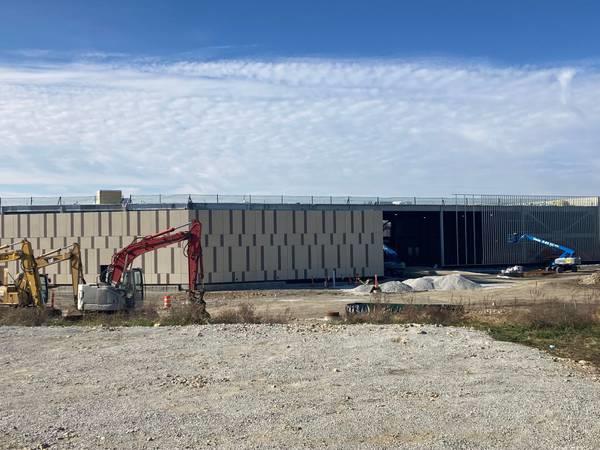 Construction on the Wind Creek Chicago Southland casino earier this month.